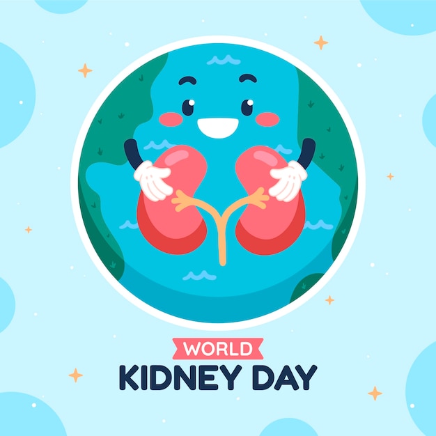 Flat illustration for world kidney day