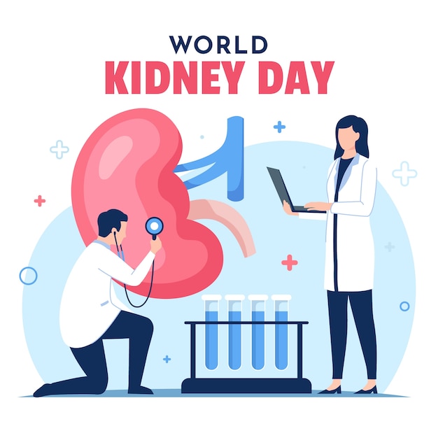 Vector flat illustration for world kidney day