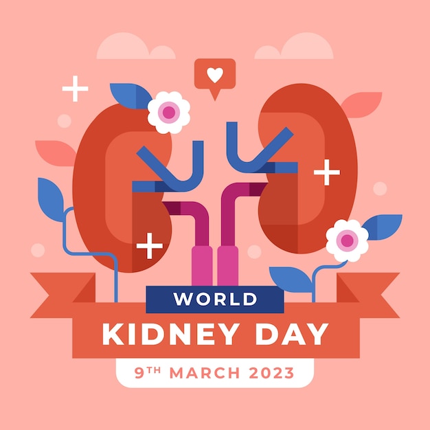 Vector flat illustration for world kidney day