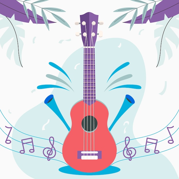 Flat illustration for world music day celebration