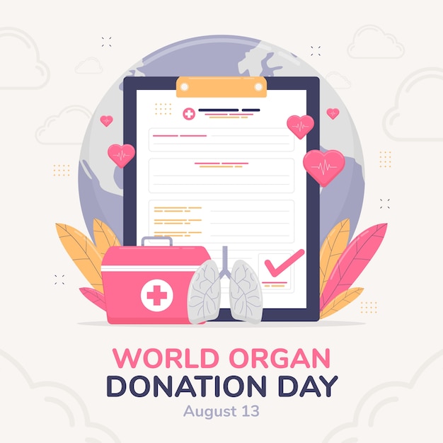 Vector flat illustration for world organ donation day