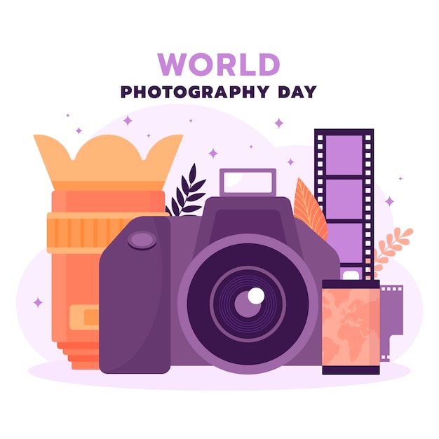 Vector flat illustration for world photography day