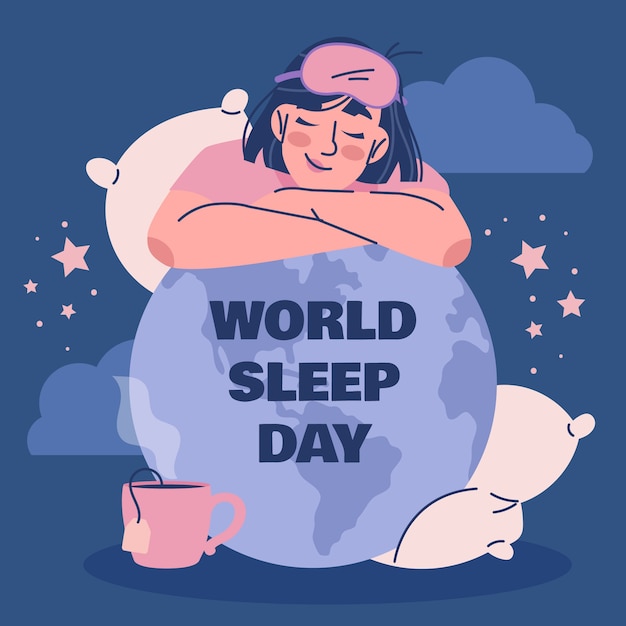 Flat illustration for world sleep day