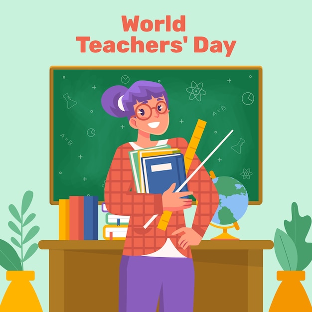 Flat illustration for world teacher's day celebration