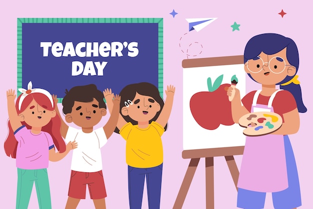 Flat illustration for world teacher's day celebration