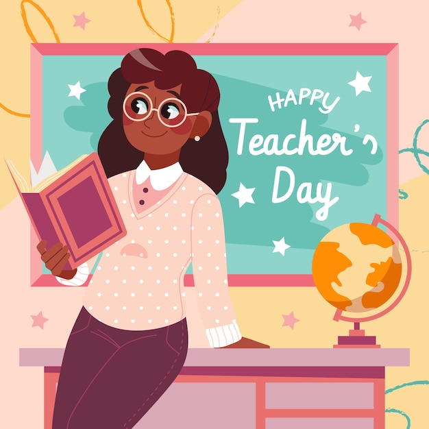 Vector flat illustration for world teacher's day