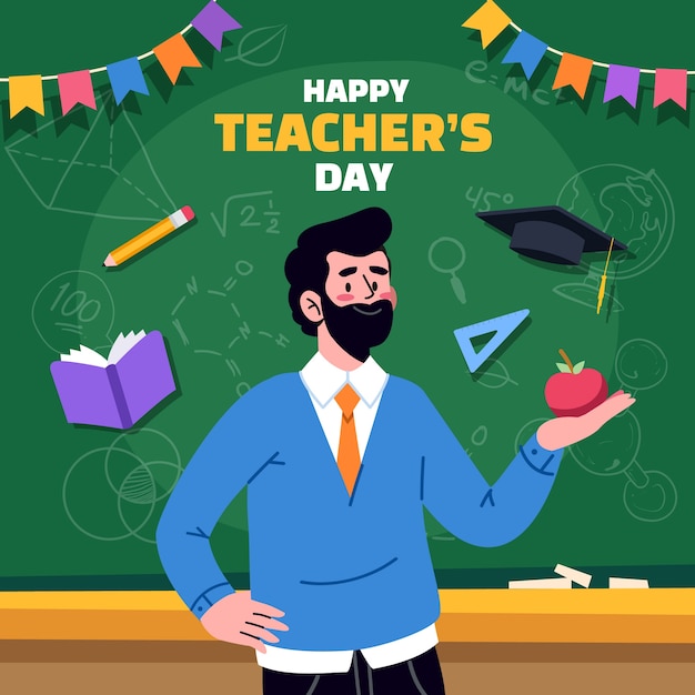 Vector flat illustration for world teachers day