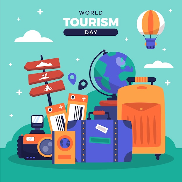 Flat illustration for world tourism day celebration