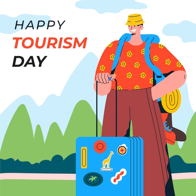 Flat illustration for world tourism day celebration