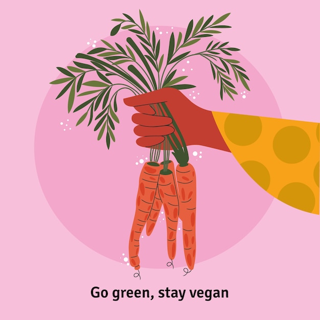 Illustrazione piatta per la celebrazione della giornata mondiale vegana