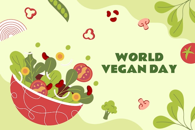 Vector flat illustration for world vegan day event