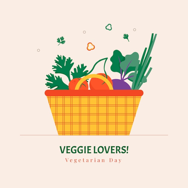 Vector flat illustration for world vegetarian day