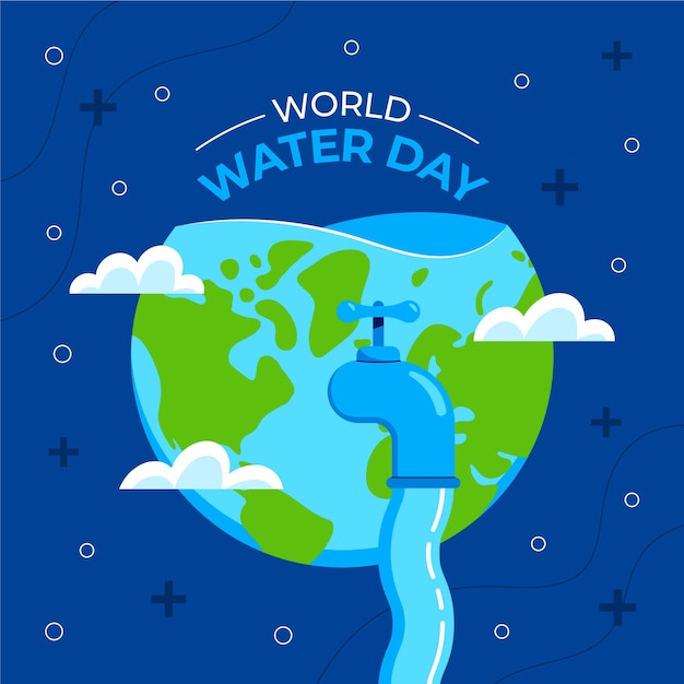 Flat illustration for world water day