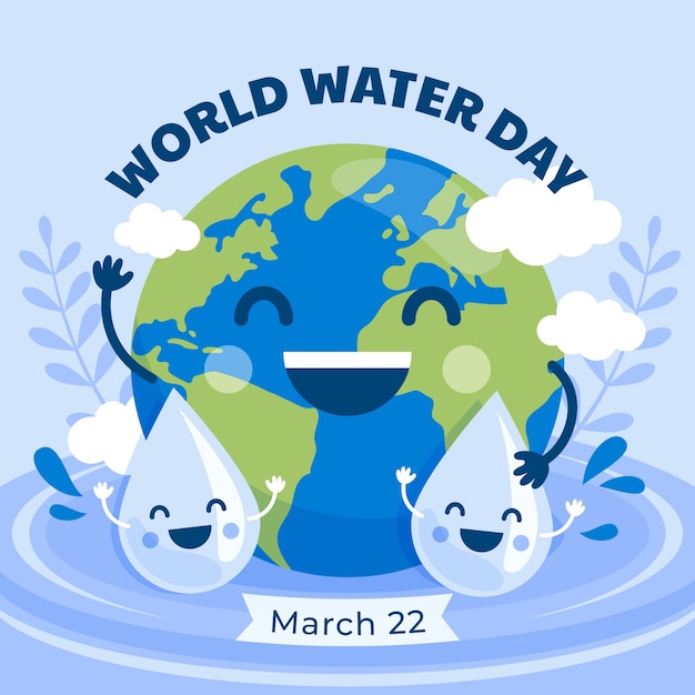 flat illustration for world water day