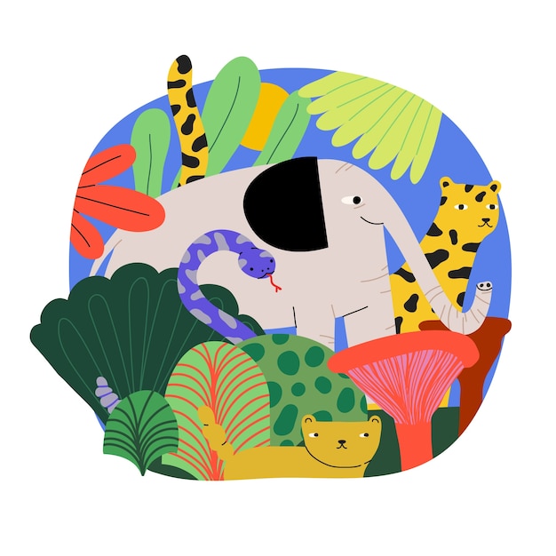 Vector flat illustration for world wildlife day