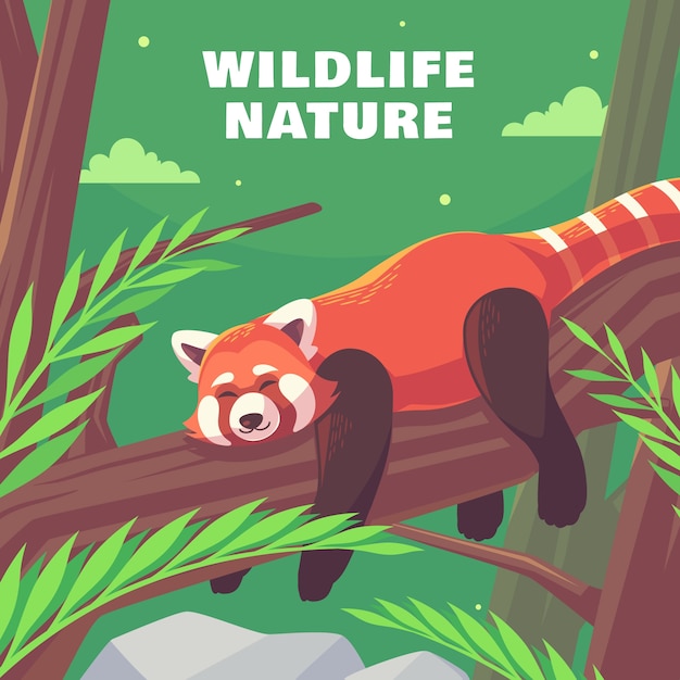 Vettore illustrazione piatta per la giornata mondiale della fauna selvatica.