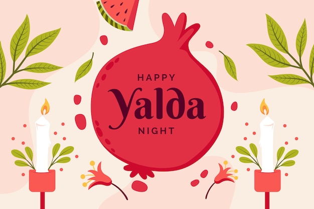 Vector flat illustration for yalda night festival