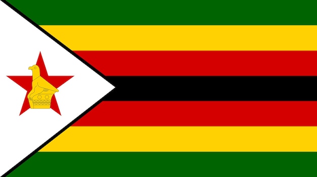 Vettore illustrazione piatta della bandiera nazionale dello zimbabwe