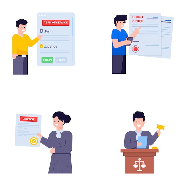 Flat Illustrations of Court Notices