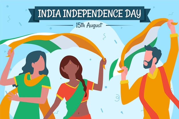 Vector flat india independence day illustration