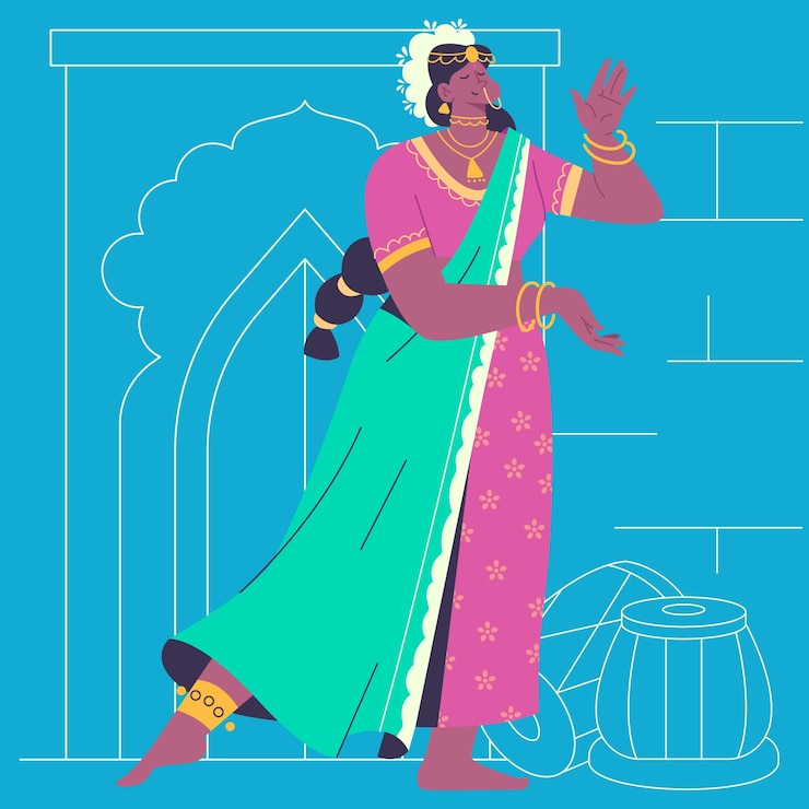 Vector flat indian character illustration