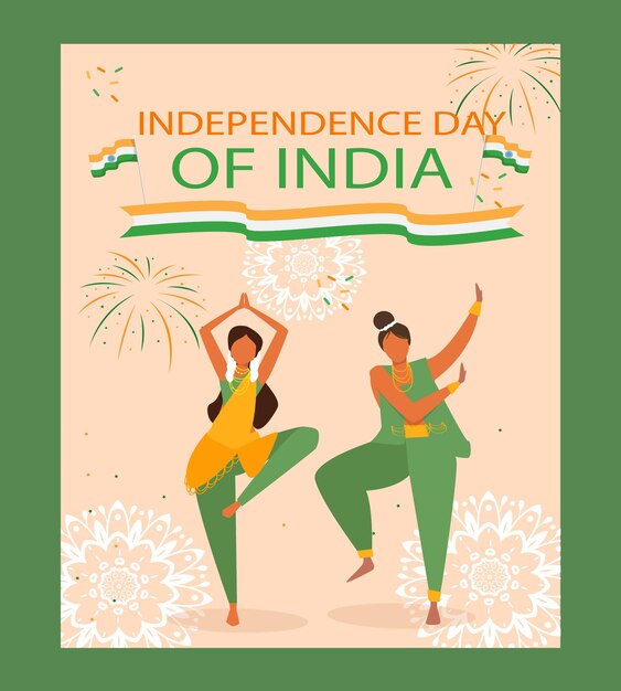 Vector flat indian independence day background