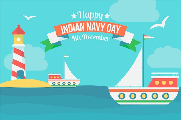 Flat indian navy day background