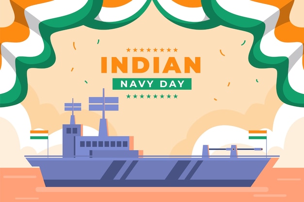 Vector flat indian navy day background