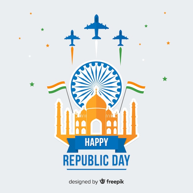 Плоский индийский день республики фон