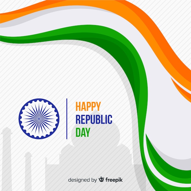 Vector flat indian republic day background