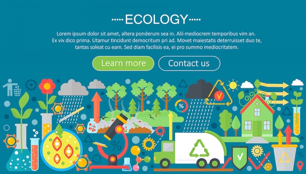 Vector flat infographic ecology concept