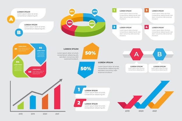 Flat infographic element set