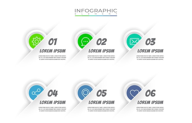 Elemento infografico piatto con set di icone