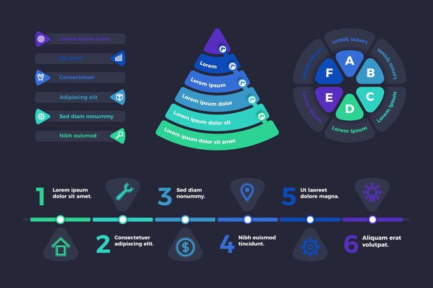 Collezione di elementi infografici piatti