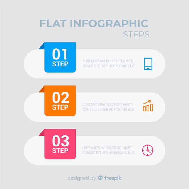 Flat infographic steps