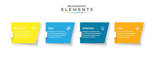 Flat infographic template with steps