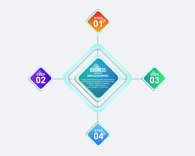 Дизайн шаблона плоской инфографики