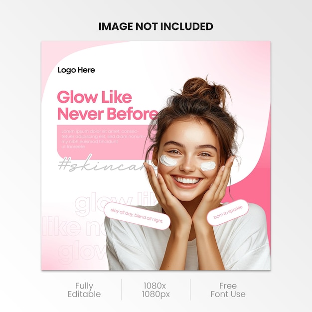 Flat insta beauty design huidverzorging sjabloon in vector gratis downloads