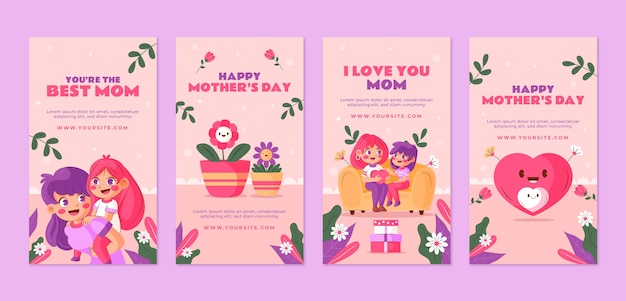 flat instagram stories collection for mother's day celebration