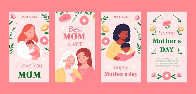 flat instagram stories collection for mother's day celebration
