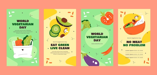 세계 채식의 날 플랫 인스타그램 스토리 모음