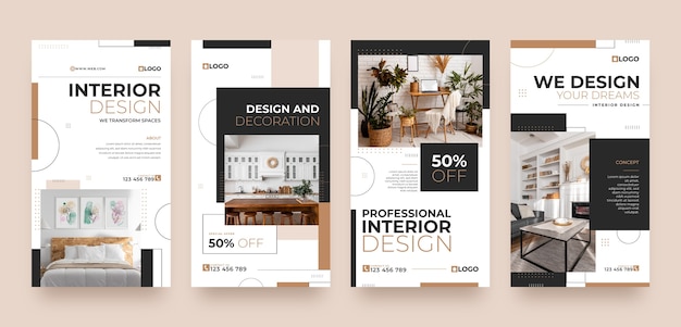 Коллекция рассказов instagram о плоском дизайне интерьера и домашнем декоре