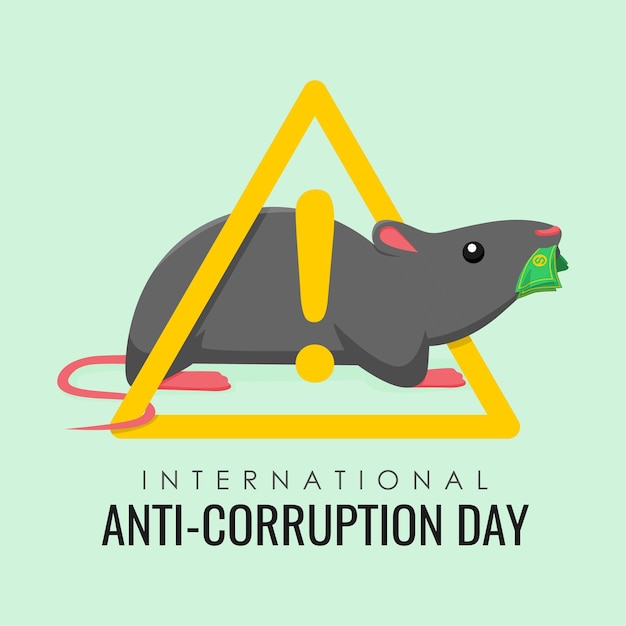 Flat international anti corruption day post template vector