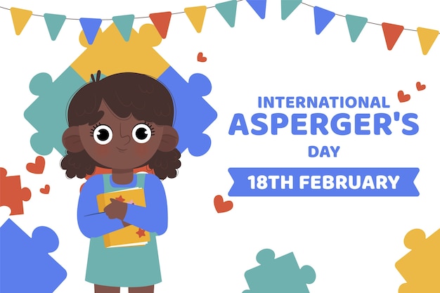 Flat international asperger day background