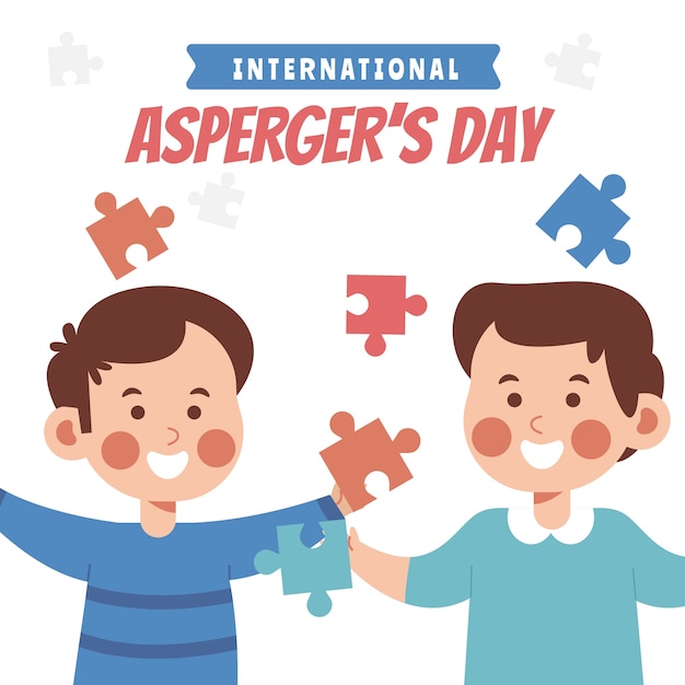 Vector flat international asperger day illustration