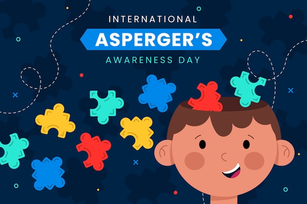 Vector flat international asperger day illustration