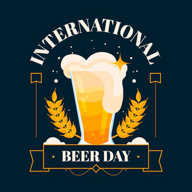 Flat international beer day illustration