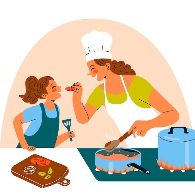 Vector flat international chefs day illustration