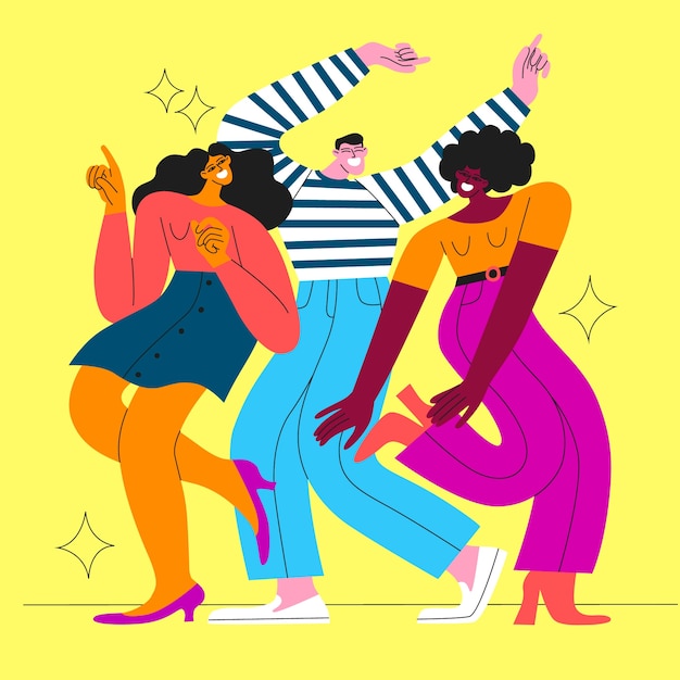 Vector flat international dance day illustration