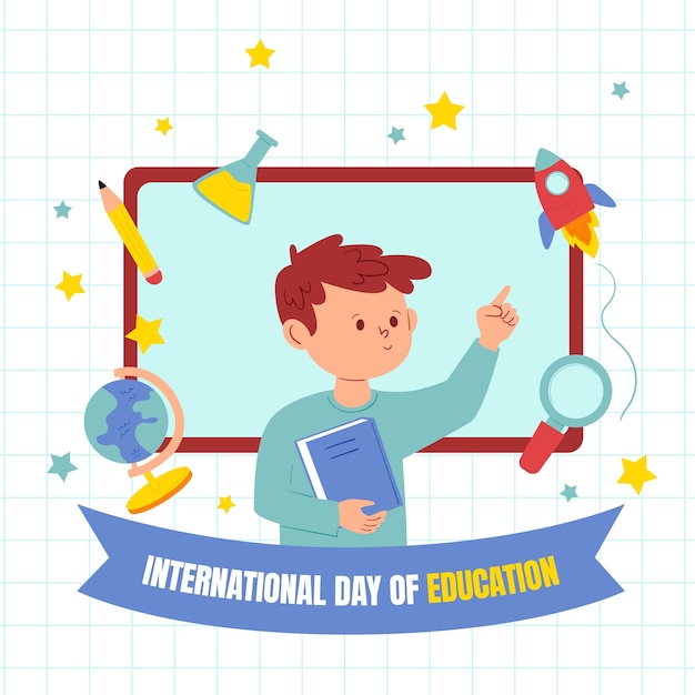 Vector flat international day of education illustration